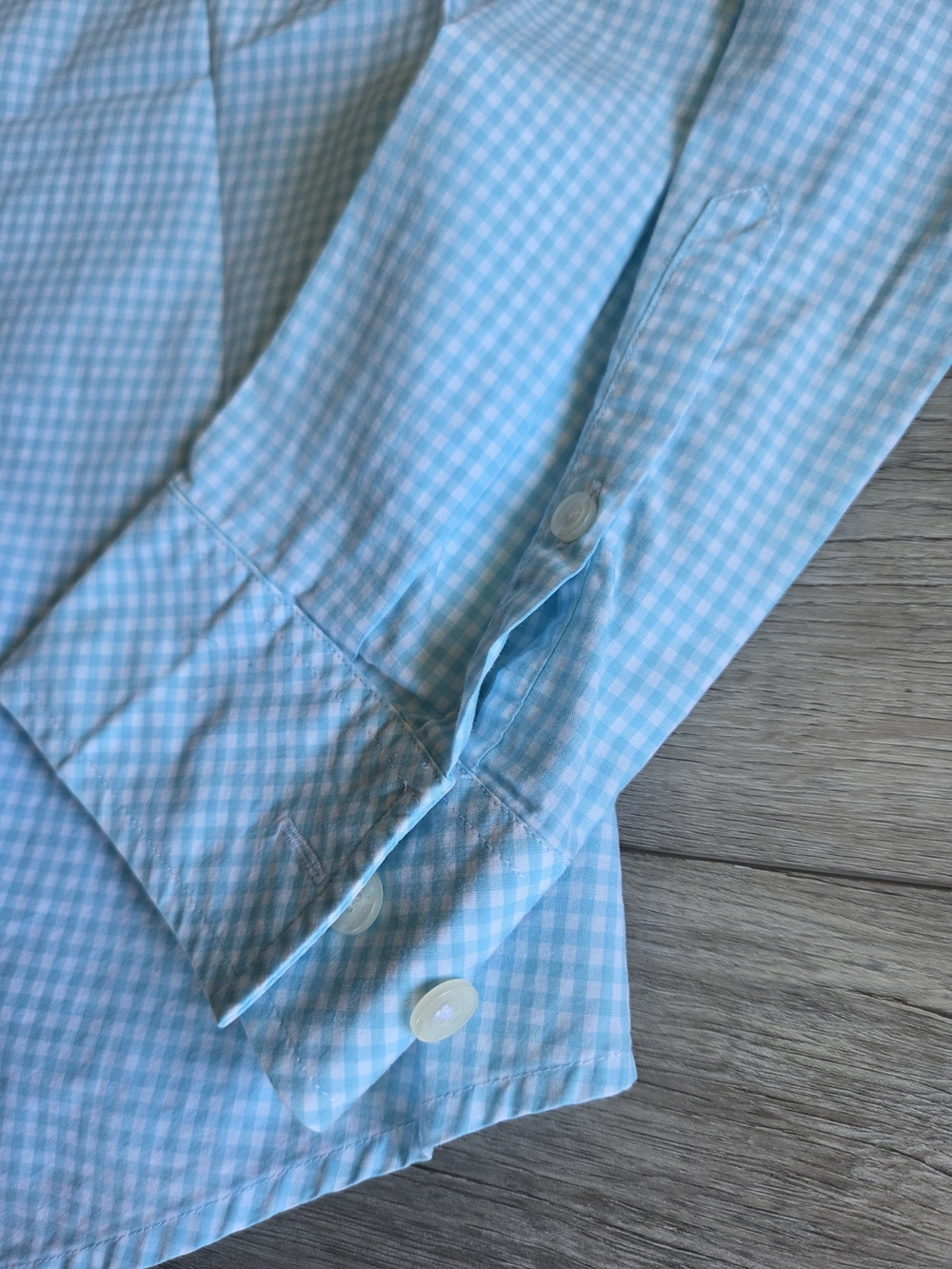 Lilly Pulitzer Light Blue Check Fitted Button Down 10 - Picture 6 of 9
